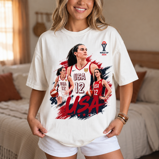 Comfort Colors® Caitlin Clark USA Basketball Shirt, Basketball Graphic Tee, Sport Fan Gift