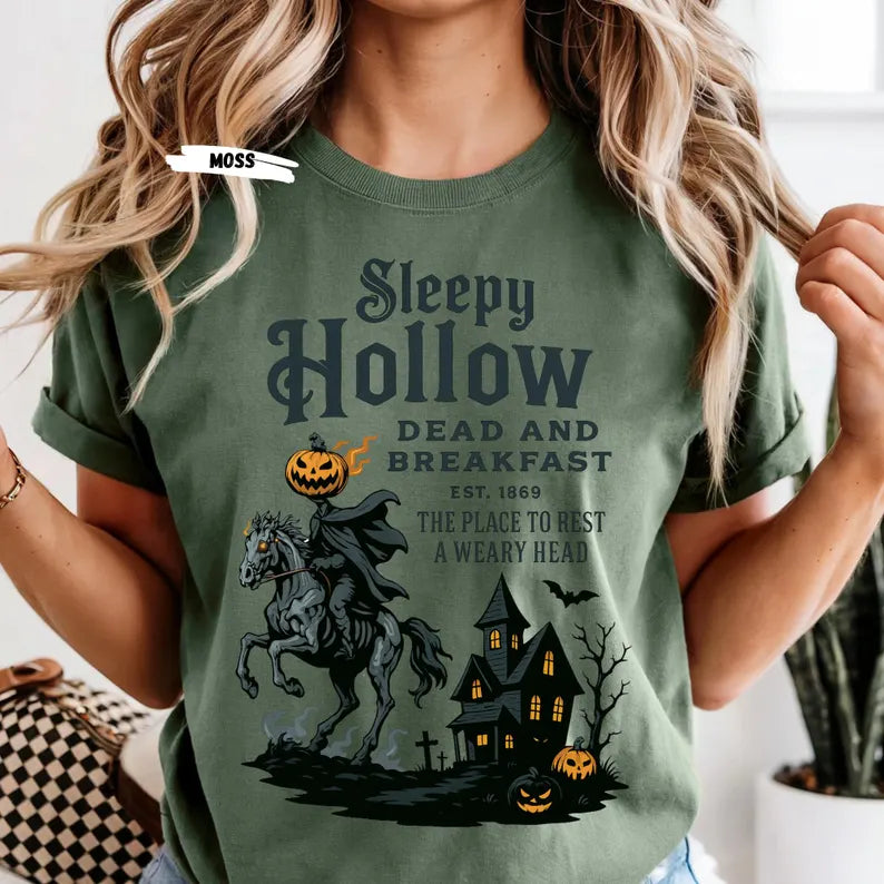 Sleepy Hollow Halloween Shirt: Comfort Colors Gothic Horror Tee, Sleepy Hollow Halloween T-Shirt, Sleepy Hollow Halloween Sweashirt, Sleepy Hollow Halloween Hoodie.
