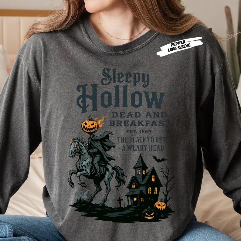 Sleepy Hollow Halloween Shirt: Comfort Colors Gothic Horror Tee, Sleepy Hollow Halloween T-Shirt, Sleepy Hollow Halloween Sweashirt, Sleepy Hollow Halloween Hoodie.