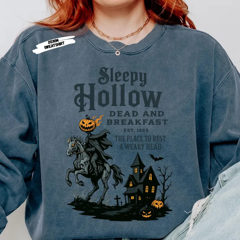 Sleepy Hollow Halloween Shirt: Comfort Colors Gothic Horror Tee, Sleepy Hollow Halloween T-Shirt, Sleepy Hollow Halloween Sweashirt, Sleepy Hollow Halloween Hoodie.