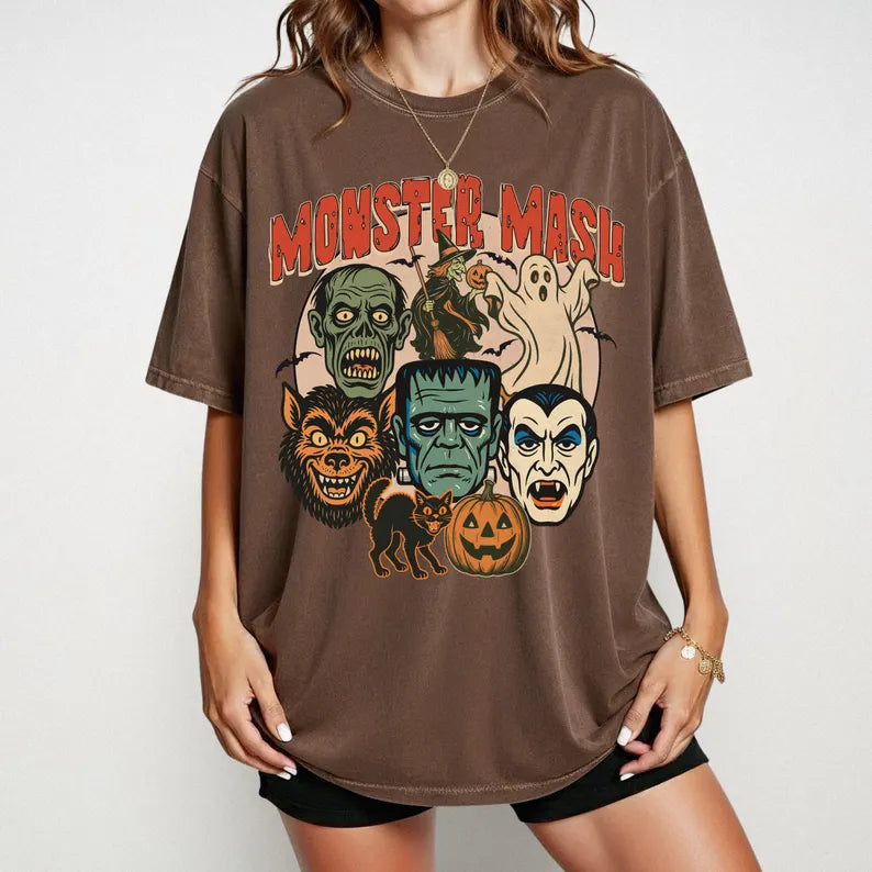 Comfort Colors® Monster Mash Shirt: Retro Halloween Spooky Season Tee