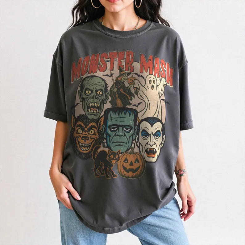 Comfort Colors® Monster Mash Shirt: Retro Halloween Spooky Season Tee