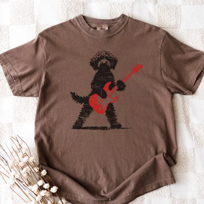 Comfort Colors Shirt, Goldendoodle Rock T-Shirt, Guitar Music Lover Tee, Doodle Mom or Dad Gift Shirt, Funny Rock Dog Style