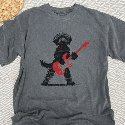 Comfort Colors Shirt, Goldendoodle Rock T-Shirt, Guitar Music Lover Tee, Doodle Mom or Dad Gift Shirt, Funny Rock Dog Style