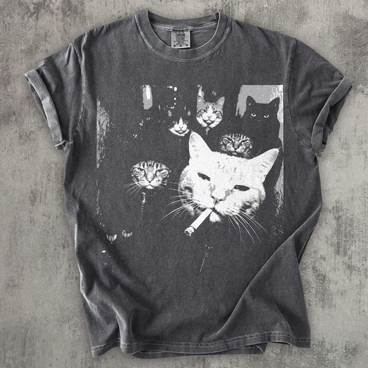 Comfort Colors® Funny Gangster Cat Shirt, Meme Cats Graphic Tee, Vintage Cat Lover Shirt, Funny Cat Meme Tee, Edgy Cat Shirt, Cat Dad Gift, Cat Mom Shirt