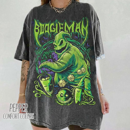 Comfort Colors® BOOGIEMAN Oogie Boogie Shirt, Comfort Colors Vintage Halloween Tee, Retro Heavy Metal Style Nightmare Before Christmas Oversized T-Shirt