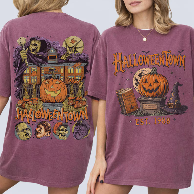 2-Side Comfort Colors, Halloweentown t shirt, Halloweentown University t-shirt, Gifts for Halloween, Halloweentown 1998, Halloween t-shirt