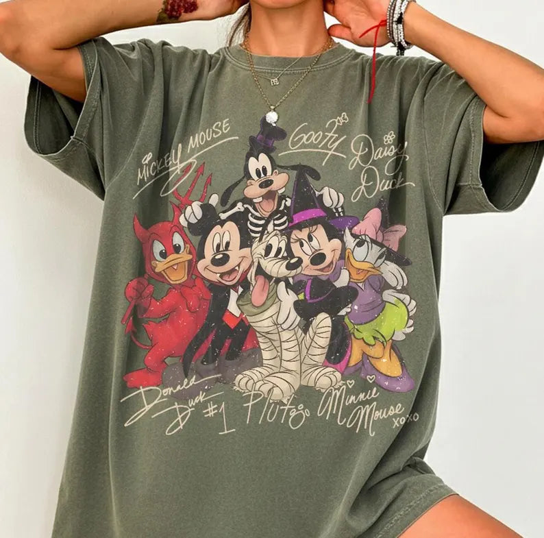 Vintage Disney Halloween Shirt, Mickey Friends Halloween Tee, Disney World Spooky Shirt, Retro Disney Halloween Gift