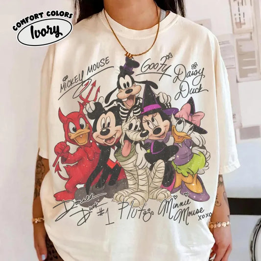 Vintage Disney Halloween Shirt, Mickey Friends Halloween Tee, Disney World Spooky Shirt, Retro Disney Halloween Gift